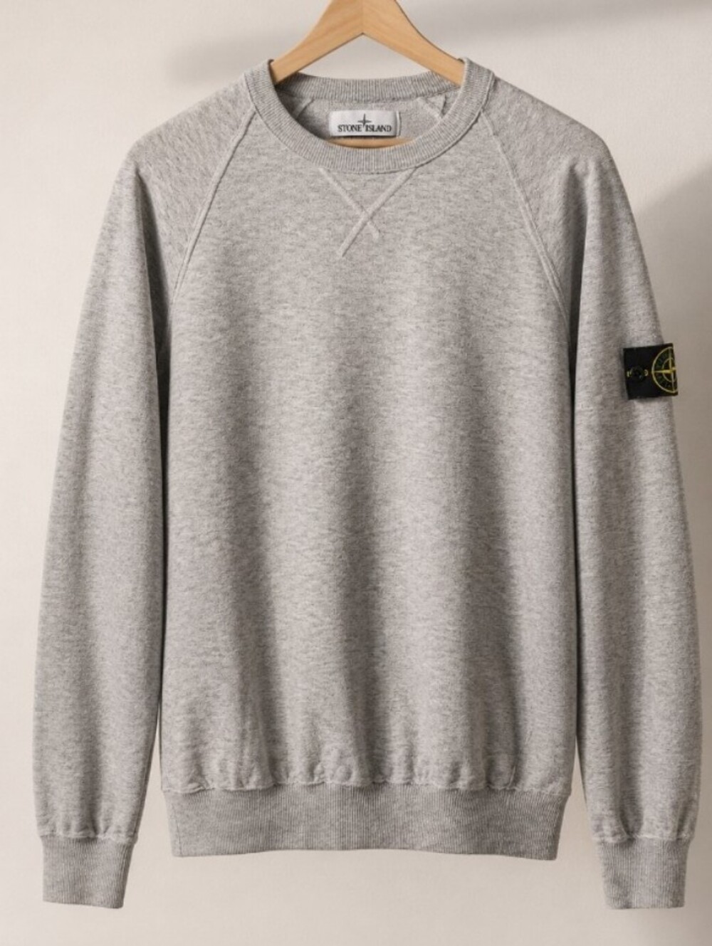 Stone Island Cotton Nylon Rosato Crewneck Sweatshirt Compass Badge Gray Large